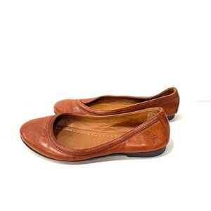 Frye Cognac Carson Ballet Leather Flats